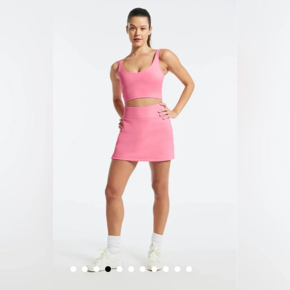 NEW All Access Carnation Pink Set: Center Stage Skort + V-Neck Tempo Crop Bra - Picture 4 of 16